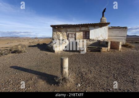 Zuflucht in den Bardenas Reales, Navarra, Spanien, Europa Stockfoto