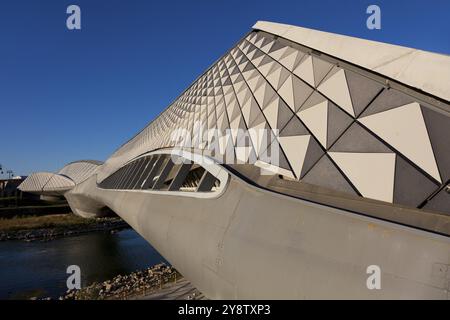 Brückenpavillon entworfen von Zaha Hadid, Saragossa, Aragonien, Spanien, Europa Stockfoto