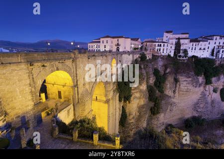 New Bridge, Ronda, Malaga, Andalusien, Spanien, Europa Stockfoto