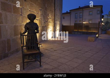 Leonor izquierdo Skulptur, Kirche Santa Maria la Mayor, Soria, Castilla y Leon, Spanien, Europa Stockfoto