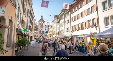 Gnussmärt Lieschtel – Genussmarkt Liestal, Kanton Baselland Stockfoto