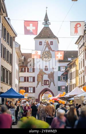 Gnussmärt Lieschtel – Genussmarkt Liestal, Kanton Baselland Stockfoto