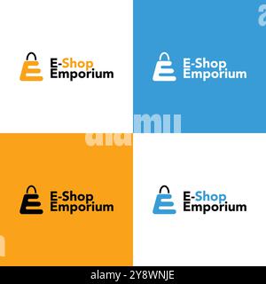 E-Commerce Business E-Shop Emporium Logo Design Stock Vektor