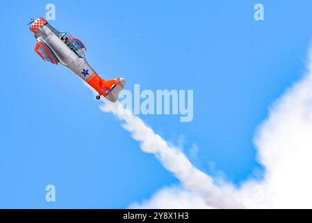 Sivrihisar Eskisehir Turkiye 09 21 2024 1953 NORTH AMERICAN T-6G TEXAN Happy Hour auf der SHG Air Show Stockfoto