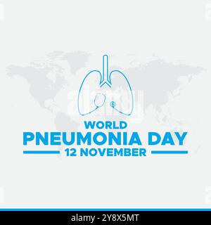 World Pneumonia Day, 12 November, Grußkarte, Stock-Illustration, Vektorgrafik World Pneumonia Day, World Pneumonia Day, World Pneumonia Day editable Vorlage. Stock Vektor