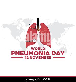 World Pneumonia Day, 12 November, Grußkarte, Stock-Illustration, Vektorgrafik World Pneumonia Day, World Pneumonia Day, World Pneumonia Day editable Vorlage. Stock Vektor