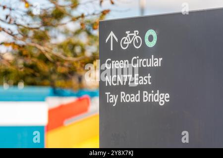Dundee City, Schild für Radweg und Wanderweg, Schottland Stockfoto