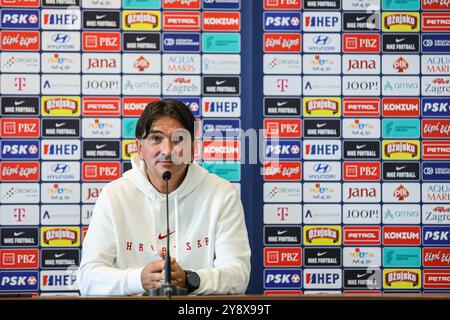 Zagreb, Kroatien. Oktober 2024. Cheftrainer der kroatischen Fußballnationalmannschaft Zlatko Dalic sprach am 7. Oktober 2024 auf einer Pressekonferenz in Zagreb. Foto: Luka Stanzl/PIXSELL Credit: Pixsell/Alamy Live News Stockfoto