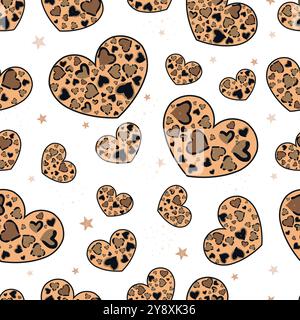 Leopard aus Herzmuster Stock Vektor