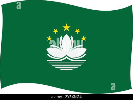 Macau Flagge Symbol Vektor Illustration Design Stock Vektor