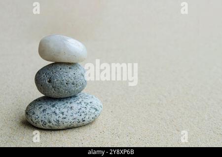 Steine mit anpassbarem Platz für Text oder Ideen Stockfoto