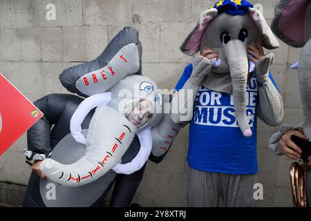 Der Beginn des National Rejoin (Europa)-Marsches ein Anti-Brexit-Protest, der marsch begann in der Park Lane und endete mit einer Kundgebung auf dem Parliament Square. Stockfoto