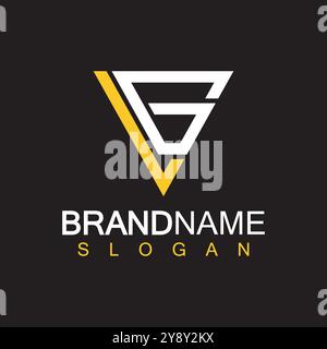 Designvorlage für VG- oder GV-Logos mit Buchstaben Stock Vektor