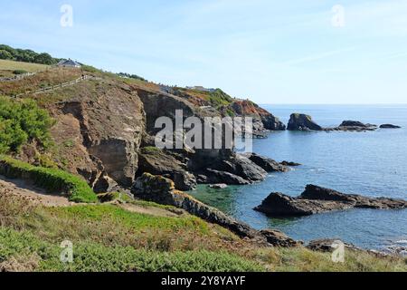 Lizard Point, der südlichste Punkt Großbritanniens, auf der Lizard Peninsula, Cornwall. Stockfoto