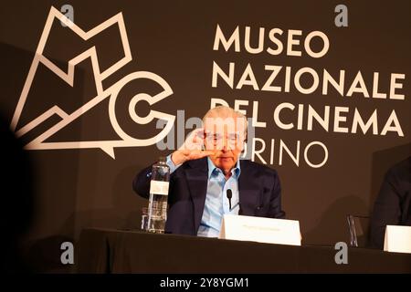 Martin Scorsese während der Pressekonferenz im Museo Nazionale del Cinema am 7. Oktober in Turin, Italien. Stockfoto