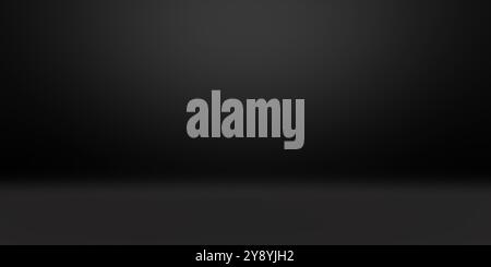 Leeres schwarzes Studio bg für Produktpräsentation. 3D-Rendering-Abbildung Stockfoto