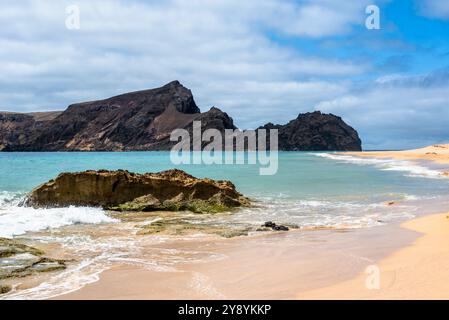 Strand auf der Insel Porto Santo auf Madeira Portugal an einem wunderbaren Sommertag Stockfoto