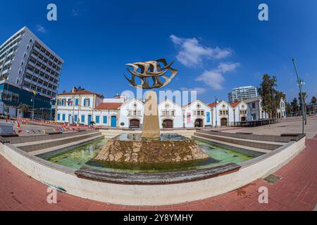 Finikoudes-Brunnen, Europa-Platz, Larnaka, Zypern Stockfoto