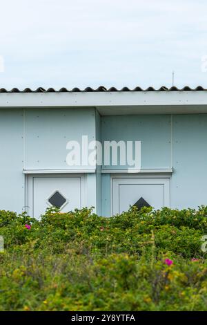 Detail eines Flughafengebäudes auf der Hochseeinsel Helgoland, Nordsee, Schleswig-Holstein, Bezirk Pinneberg, Norddeutschland Stockfoto