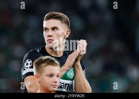 Lissabon, Portugal. September 2024. Viktor Gyokeres (Sporting CP) wurde während des Spiels der UEFA Champions League zwischen den Teams von Sporting CP und LOSC Lille gesehen. Endergebnis : Sporting CP 2 : 0 LOSC Lille (Foto: Maciej Rogowski/SOPA Images/SIPA USA) Credit: SIPA USA/Alamy Live News Stockfoto