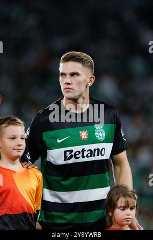 Lissabon, Portugal. September 2024. Viktor Gyokeres (Sporting CP) wurde während des Spiels der UEFA Champions League zwischen den Teams von Sporting CP und LOSC Lille gesehen. Endergebnis : Sporting CP 2 : 0 LOSC Lille (Foto: Maciej Rogowski/SOPA Images/SIPA USA) Credit: SIPA USA/Alamy Live News Stockfoto