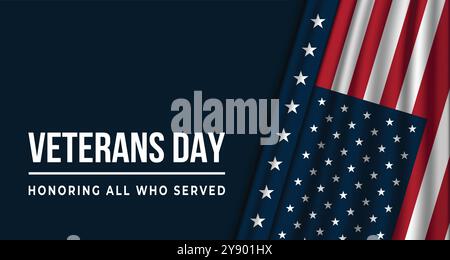 Veteranentag zu Ehren aller, die Background Design dienten. Banner, Poster, Grußkarte. Vektorgrafik Stock Vektor