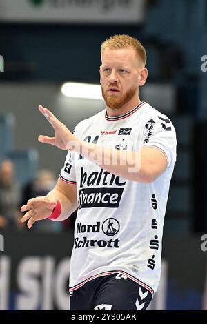 Solobild Jim Gottfridsson (SG Flensburg-Handewitt 24) VfL Gummersbach vs. SG Flensburg Handewitt, Handball, Daikin 1. Bundesliga, 5. Spieltag, Spielzeit 2024-2025, Schwalbe Arena Gummersbach, 06.10.2024 Foto: Eibner-Pressefoto/Jürgen Augst Stockfoto