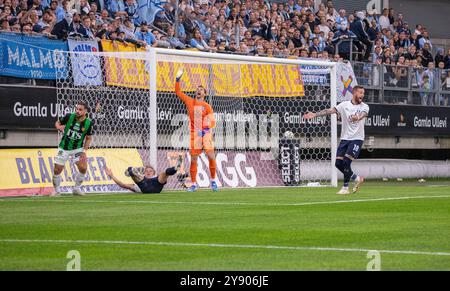 Göteborg, 18. September 2024. Moment im Spiel zwischen GAIS und Malmö FF in der schwedischen Fußballliga. Endergebnis: 0-0. Stockfoto