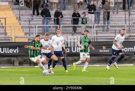 Göteborg, 18. September 2024. Moment im Spiel zwischen GAIS und Malmö FF in der schwedischen Fußballliga. Endergebnis: 0-0. Stockfoto