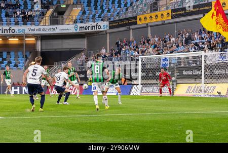 Göteborg, 18. September 2024. Moment im Spiel zwischen GAIS und Malmö FF in der schwedischen Fußballliga. Endergebnis: 0-0. Stockfoto