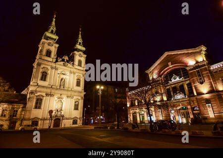 Batthyány-Platz in der Nacht, Budapest Stockfoto