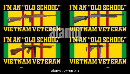 ich bin ein Veteran der alten Schule in Vietnam Stock Vektor