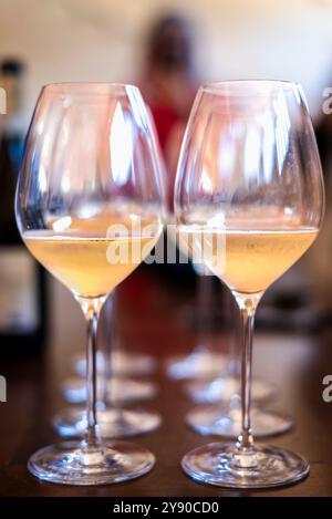 Luxuriöses Moscato von Monferrato, Golden und süß. Stockfoto