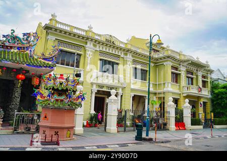 George Town, Penang, Malaysia, 30. April 2019 - Blick auf den Taoistischen Tempel Choo Chay Keong und das Yap Kongsi, Clan House der Hokkien Yap Commmunity Stockfoto