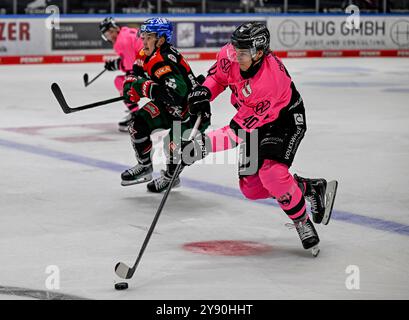 Augsburg, Deutschland. Oktober 2024. Julian Chrobot (Grizzlys Wolfsburg, #40). Deutschland, Augsburger Panther gegen Grizzlys Wolfsburg, Eishockey, DEL, 7. Spieltag, Saison 2024/2025, 06.10.2024. Foto: Eibner-Pressefoto/Heike feiner Credit: dpa/Alamy Live News Stockfoto