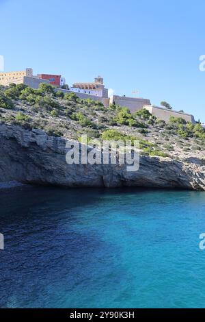 Stadtansicht. Dalt Villa. Ibiza. Eivissa. Blick auf die Stadt.3 Stockfoto