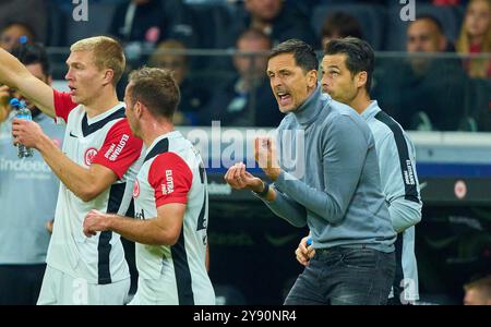 Dino Toppmoeller, Toppmöller, Trainer FRA Mario Götze, FRA 27 im Spiel EINTRACHT FRANKFURT - FC BAYERN MÜNCHEN am 6. Oktober 2024 in Frankfurt. Saison 2024/2025, 1.Bundesliga, FCB, München, Spieltag 6, Spieltag Fotograf: Peter Schatz - DFL-VORSCHRIFTEN VERBIETEN DIE VERWENDUNG VON FOTOGRAFIEN als BILDSEQUENZEN und/oder QUASI-VIDEO - Stockfoto