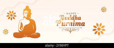 Happy buddha purnima oder Vesak Day Gruß Tapetenvektor Stock Vektor