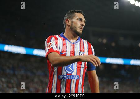 San Sebastian, Spanien. Oktober 2024. Koke (Atletico) Fußball/Fußball : spanisches Spiel "LaLiga EA Sports" zwischen Real Sociedad 1-1 Club Atletico de Madrid in der reale Arena in San Sebastian, Spanien. Quelle: Mutsu Kawamori/AFLO/Alamy Live News Stockfoto