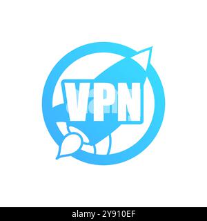 Chat Monogramm Logo Anfangsbuchstaben VPN Vektorzeichen Illustration auf weißem Hintergrund isoliert Stock Vektor