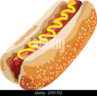 Hotdog-Essen Stock Vektor