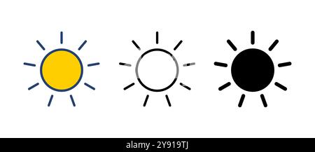 Vektor des Sonnensymbols. Vektor des Helligkeitssymbols Stock Vektor