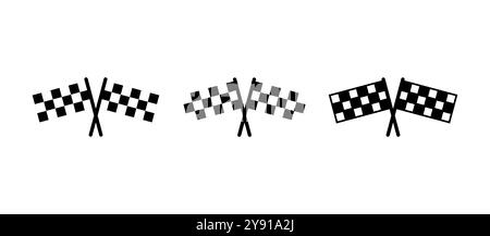 Symbolvektor der Rennflagge. Symbol für die Rennflagge.Symbol für die Rennflagge mit Karomuster Stock Vektor