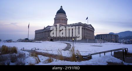 Gefrorenen Boden außerhalb der Regierungssitz von Utah Stockfoto