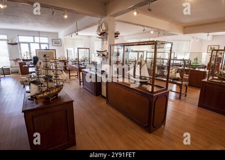 Authentische Schiffsmodelle, Ausstellung, Verkauf, Werkstatt, historische Marine, Indischer Ozean, Insel, Mauritius, Afrika Stockfoto