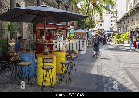 Einkaufsstraße, Caudan Waterfront, Port Louis, Indischer Ozean, Insel, Mauritius, Afrika Stockfoto