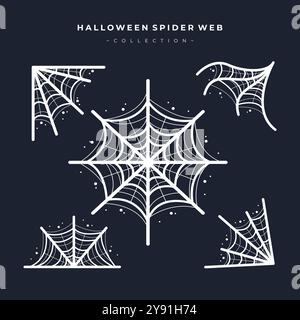 Halloween Spider Web Collection Vektor-Design-Vorlage Stock Vektor