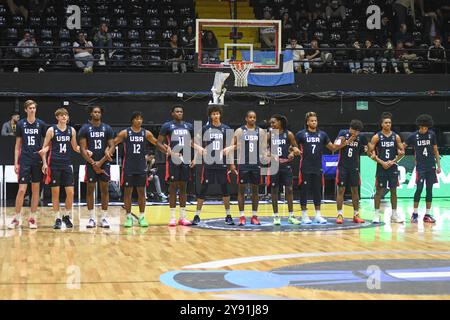 US Basketball U18 Nationalmannschaft. FIBA Basketball Americup U18. Buenos Aires 2024 Stockfoto