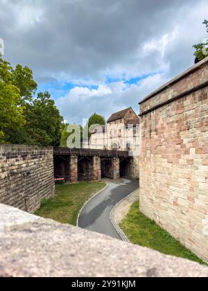 Nürnberger Altstadtmauer und in Nürnberg, Deutschland Stockfoto