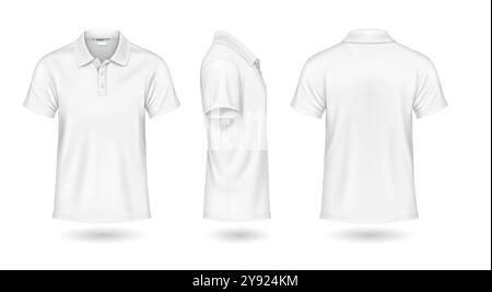 Legere Poloshirts mit Mockup-Design realistisches Illustrationsset Stock Vektor